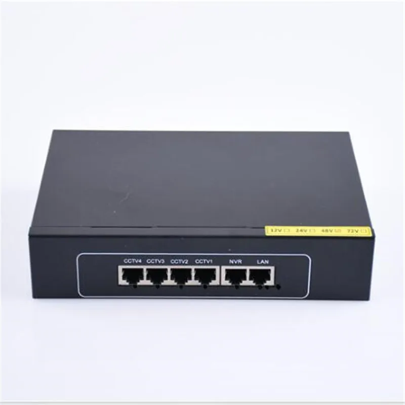 48V  4 port PoE Switch 10/100 Mbps Smart Switch met 2*10/100 mbps UP Link poort 250 meter Belde Ingebouwde Voeding