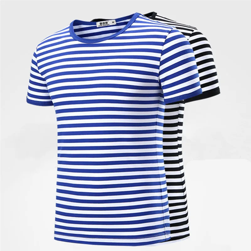 Camisetas a rayas de talla grande para hombre, ropa informal de verano, S-4XL, 2023