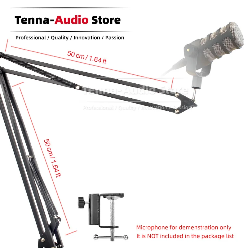 Extra Long Suspension Tabletop Cantilever Scissor Boom Arm Rack For Rode PodMic Pod Mic Desktop Clamp Mount Microphone Stand