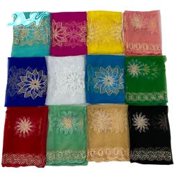 2021 New Dubai African Women Hijabs Mesh Scarf Big Size Shawls and Wraps Embroidery Muslim Ramadan Fashion Pray Headscarf