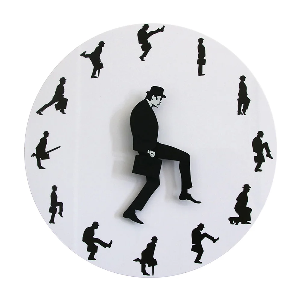 Ministry of Silly Walks Funny Walking Novelty Wall Clock Watch Comedy TV Series Home Decor Silent Non Ticking Clock For Bedroom