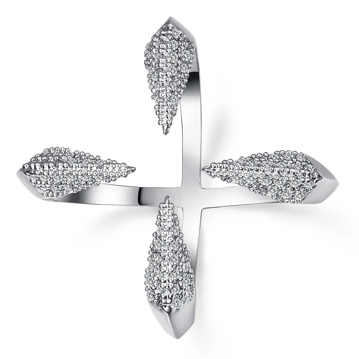 HAHA&TOTO Luxury Party Famous Brand Tassel Rings For Women Inlay Cubic Zirconia Adjustable Crown Ring Famous Brand Fashion Bague