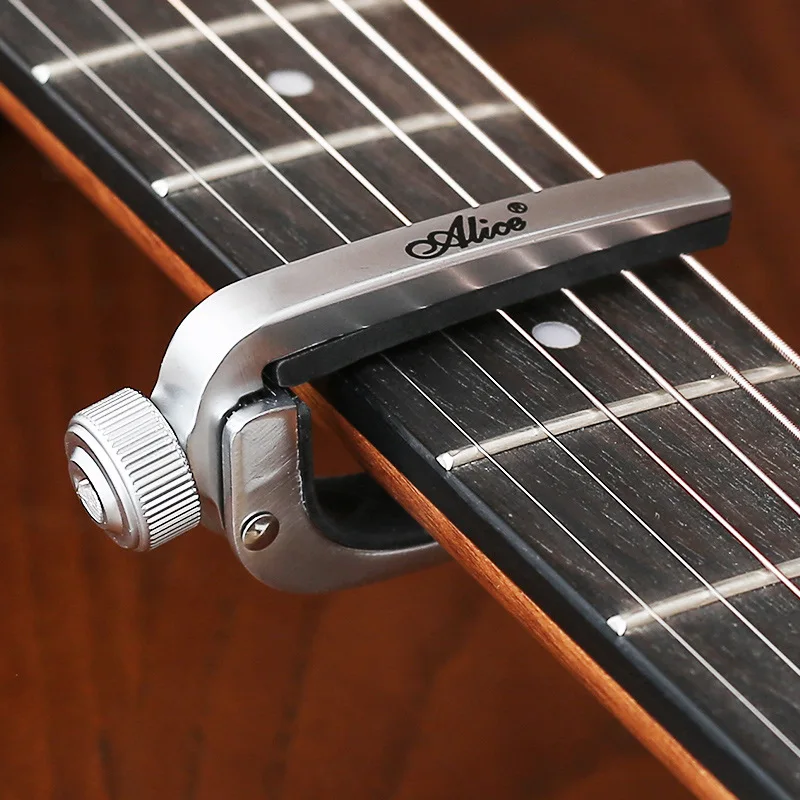 Single-Handed Tune Clamp para guitarra elétrica, Capo para guitarra acústica, baixo, violino, cavaquinho, gatilho-3 cores, Metal Capo