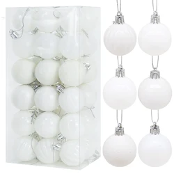 4cm White Christmas Tree Balls Decor 36Pcs/box Plastic Xmas Ball Ornament Decorations for Home Indoor Outdoor Navidad Supplies