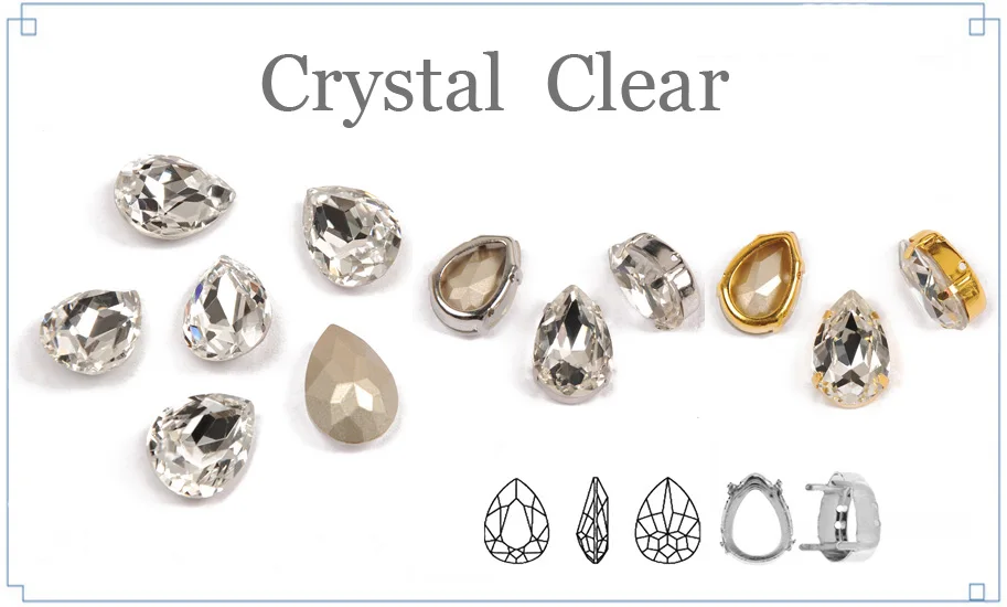 6A Swar Drop Kristall-Strasssteine zur Dekoration, Pointback, glänzende Strass-Glassteine, DIY-Perlen für Kleidung, Kleider und Schmuckherstellung – Detail 7