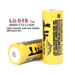 1-10PCS Liitokala LII-51S 26650 20A 3,7 V Power Lithium-akku 26650A 5100mA Geeignet Für Taschenlampe (KEINE PCB)