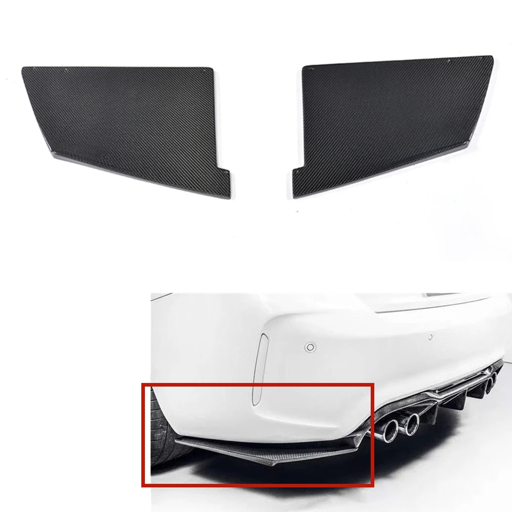 For BMW F87 M2 2016 2017-2022 MTC Style Rear Bumper Diffuser Corner Guard Cover Carbon Fiber Side Spoiler Plate Lip Protector