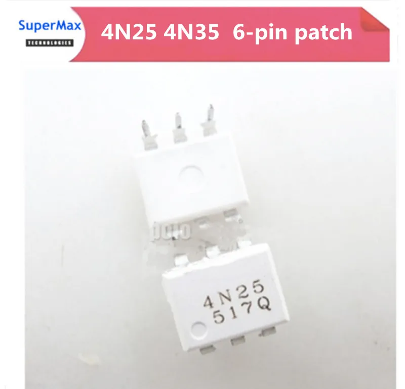 4N25 4N35 EL4N25 / 4N35 in-line patch 6 pin black / white optical isolator photoelectric coupling