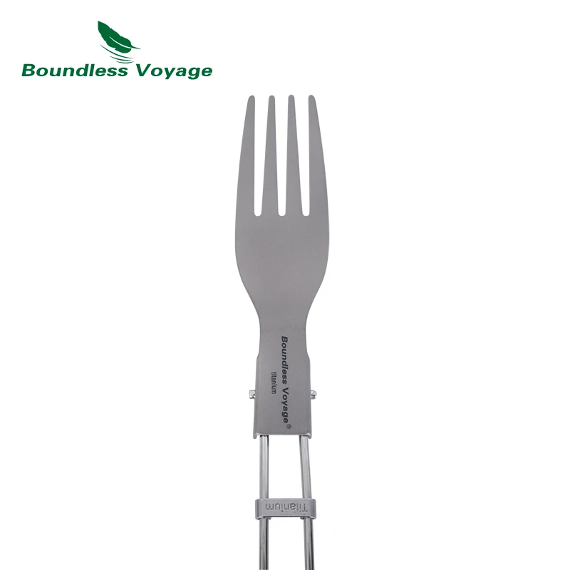 Boundless Voyage Titanium Folding Spoon Spork Fork Set Outdoor Camping Tableware Flatware Cutlery Set