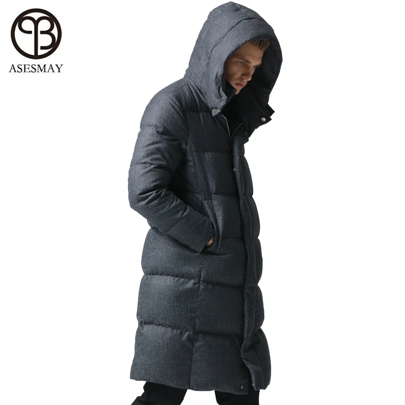 Asesmay New Arrival white goose down jacket men's winter coats casual thick feather parkas wellensteyn hoodies male down jackets