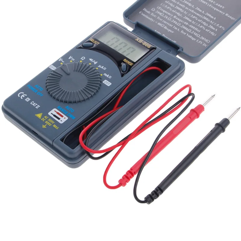 جهاز قياس الفولتميتر XB866 ، شاشة LCD صغيرة بمدى تلقائي ، أداة اختبار رقمية متعددة للجيب ، توصيل مباشر #2