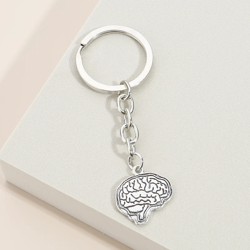 Punk Keychain Anatomy Human Nerve Cell Lung Key Ring Brain Cells Heart Key Chains Anatomical Gifts For Women Men Simple Jewelry