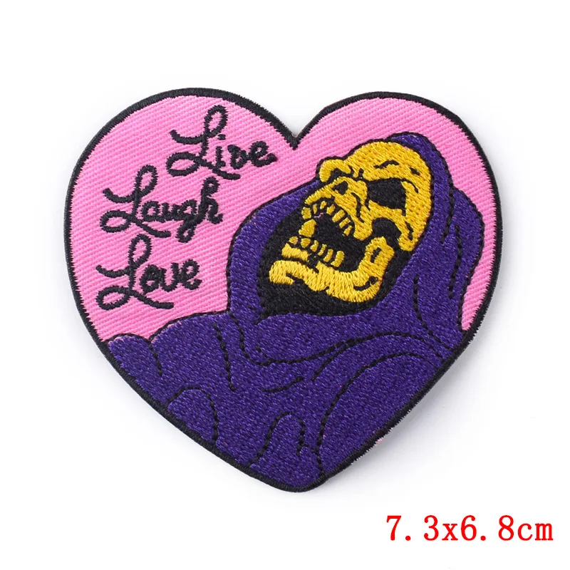 Pulaqi 10PCS Punk Patch Letters Wholesale Patches Iron On Patches For Clothing Skeleton Stripe Wholesale Dropship Custom Patch