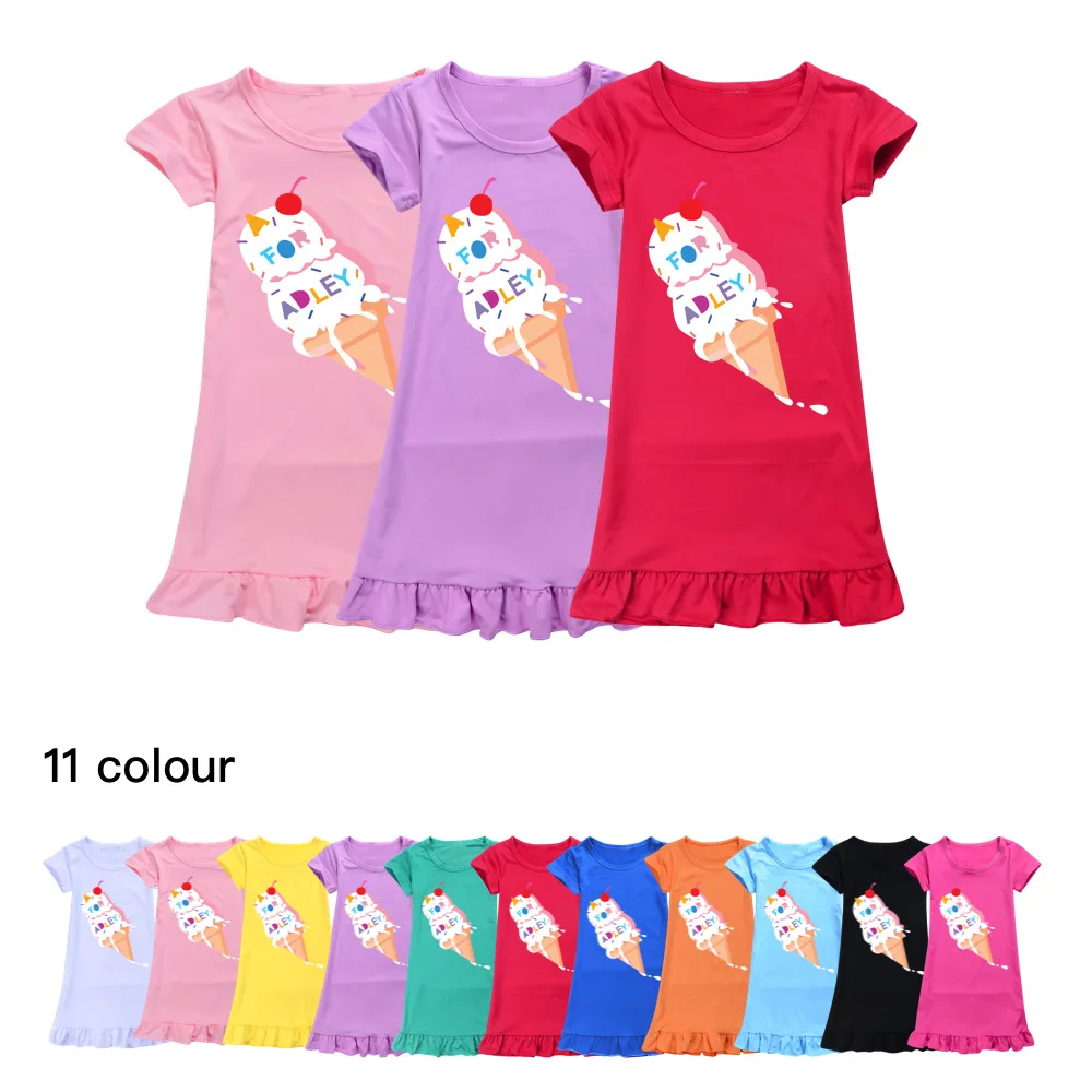 

Fashion Children's Nightdress A for Adley Girls Nightgowns Baby Kids Cotton Pajamas Girls Princess Night Dress Girl Sleepwear