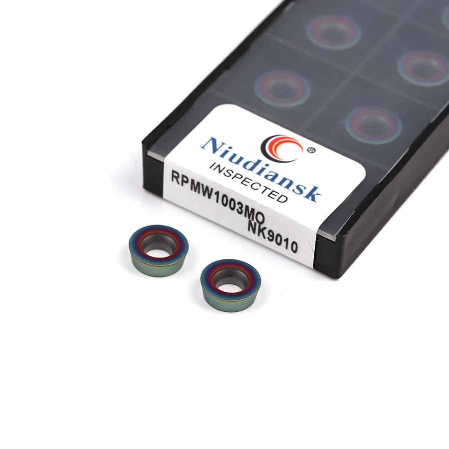 طحن إدراج RPMW1003MO NK9010 قطع الصلب شفرات من الكربيدات R5 نانو الأزرق القاطع ماكينة بتحكم رقمي بالكمبيوتر مخرطة لأداة تحول المعادن