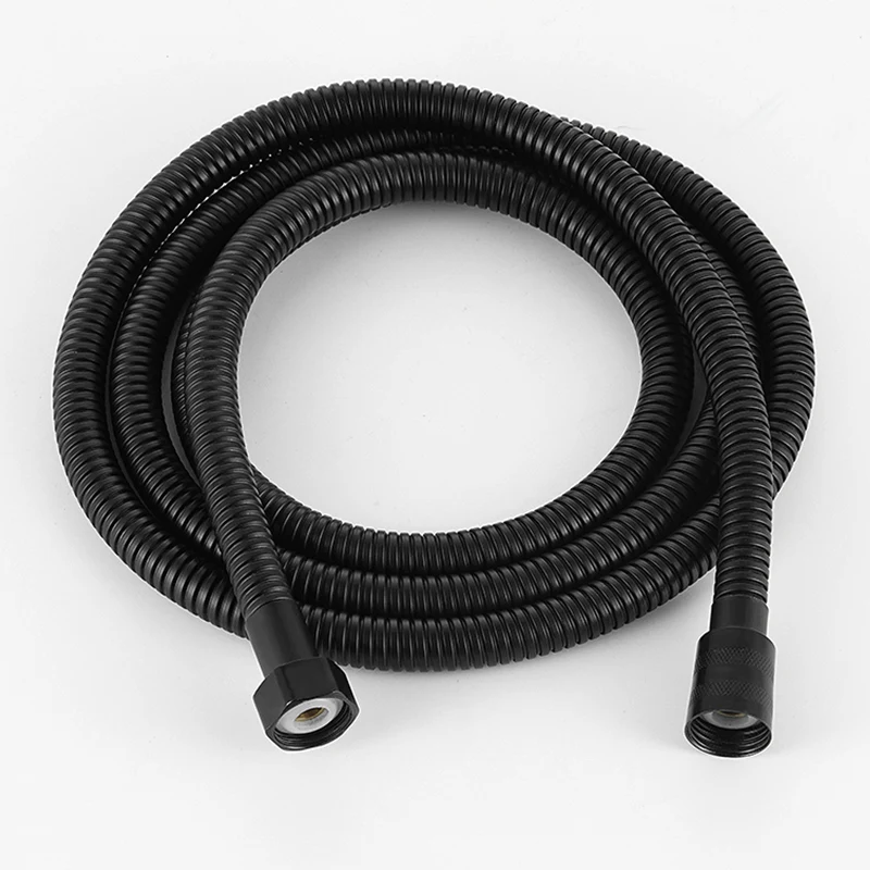 WJNMONE Black full copper Shower Hose High Quality faucet hose flexible shower Hose thick Silicone Bathroom 2 meter shower hose