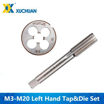 왼손 탭 및 다이 세트 2 개 HSS 기계 플러그 탭 다이 메트릭 나사산 탭 드릴 M3/M6/M8/M10/M12/M14/M16/M18/M20