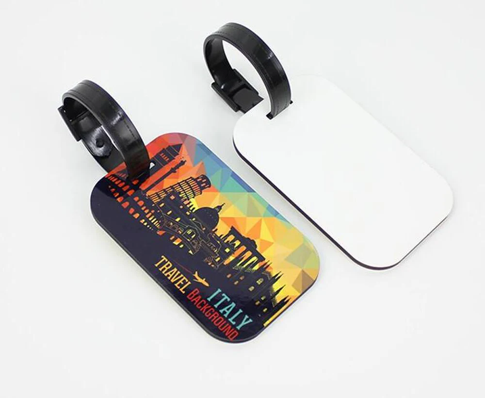

10pcs Sublimation Blank Accessories Cute Novelty MDF Wood Funky Travel Label Straps Suitcase Luggage Tags