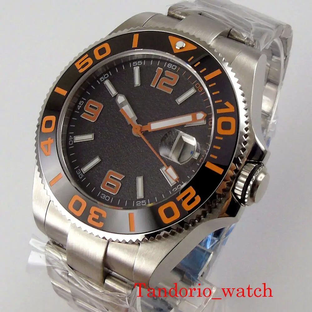 

43mm Automatic Men's Watch 21 Jewels MIYOTA 8215 Movement Auto Date Bracelet Cyclops Sapphire Glass