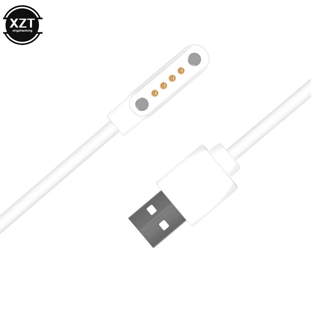 USB Charger สมาร์ทวอท์ชสำรอง4pin Pengisi Daya Magnetik ชาร์จไฟสายสำหรับ Kw88 Kw99 Kw06 Kw98 Q100 Q750 Kw18 GV68