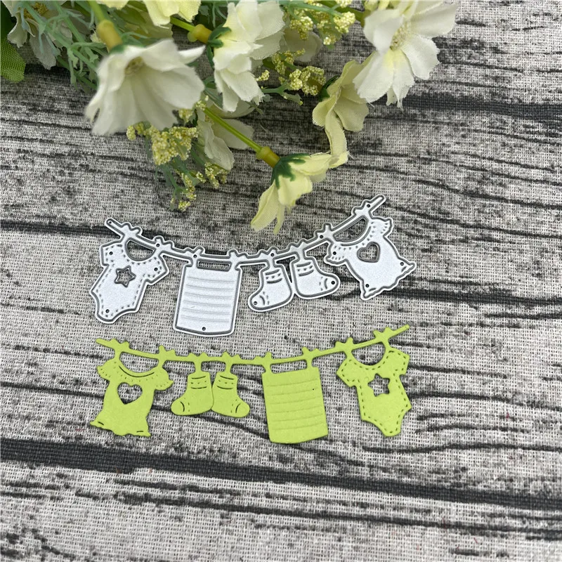 

Baby clothes banner metal cutting dies mold Round hole label tag Scrapbook paper craft knife mould blade punch stencils dies