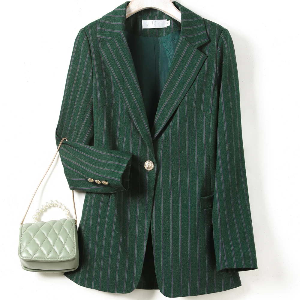 

Striped suit jacket female spring autumn new Korean style long-sleeved casual fashion temperament small suit waist top