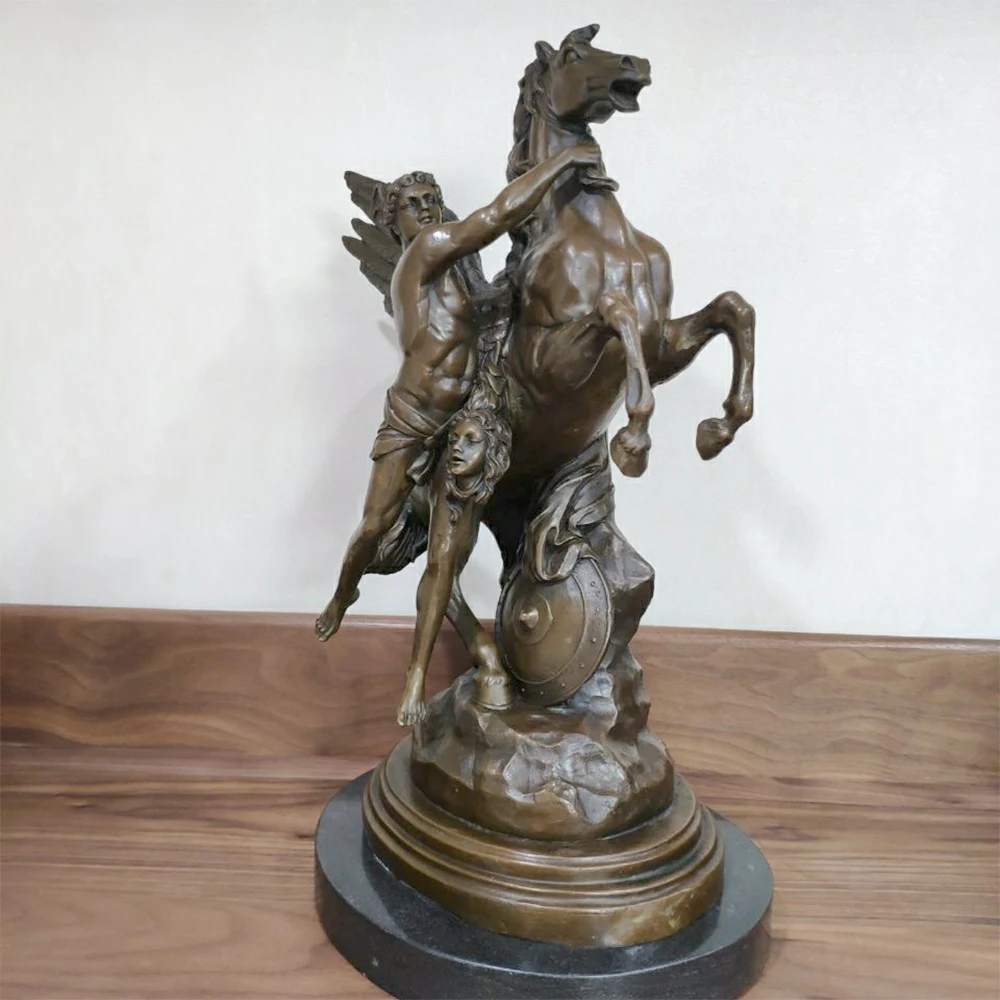 45cm Bronze Perseus Sculpture Antique Bronze Statue Perseus Holding The Head Of Medusa Greek Figurine Art Crafts For Home Decor