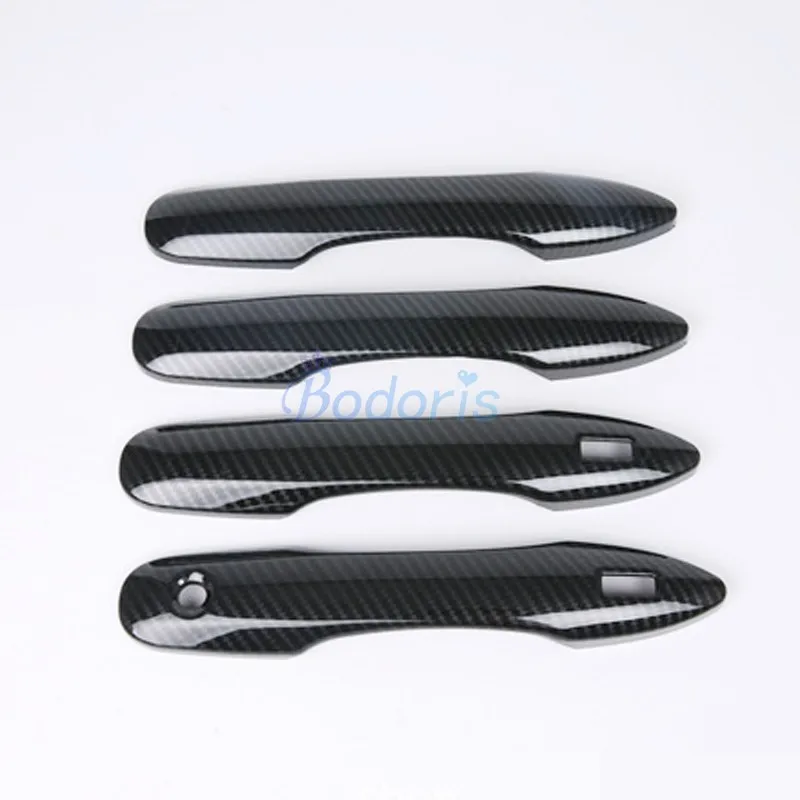 For Toyota Prius 2019 2020 Carbon Fiber Color Door Handle Cover With Smart Hole Grab Protector Trim Car Styling Accessories