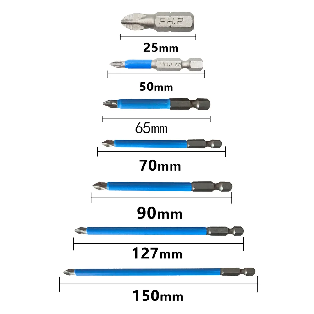 Hot ！Ph2 Cross Screwdriver  Magnetic Electric Drill Non-Slip Screwdriver Bit Head Hand Drill Charging Screwdriver Wholesale
