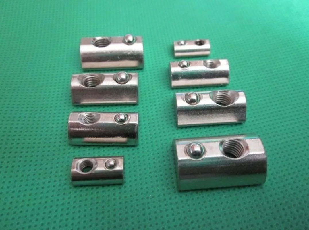 Half round nut M3 M4 M5 M6 nut shrapnel steel ball nut block for EU standard 20 aluminum profile elastic nut 10pcs