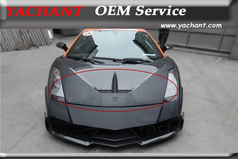 Car-Styling Auto Accessories Carbon Fiber Front Hood Fit For 2003-2007 Gallardo YC Design Style Hood Bonnet