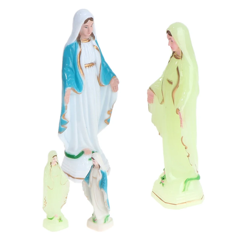 Catholic Virgin Mary Statue Figure Handmade Figurine Religious Gift Xmas Desktop Home Decorative Ornaments