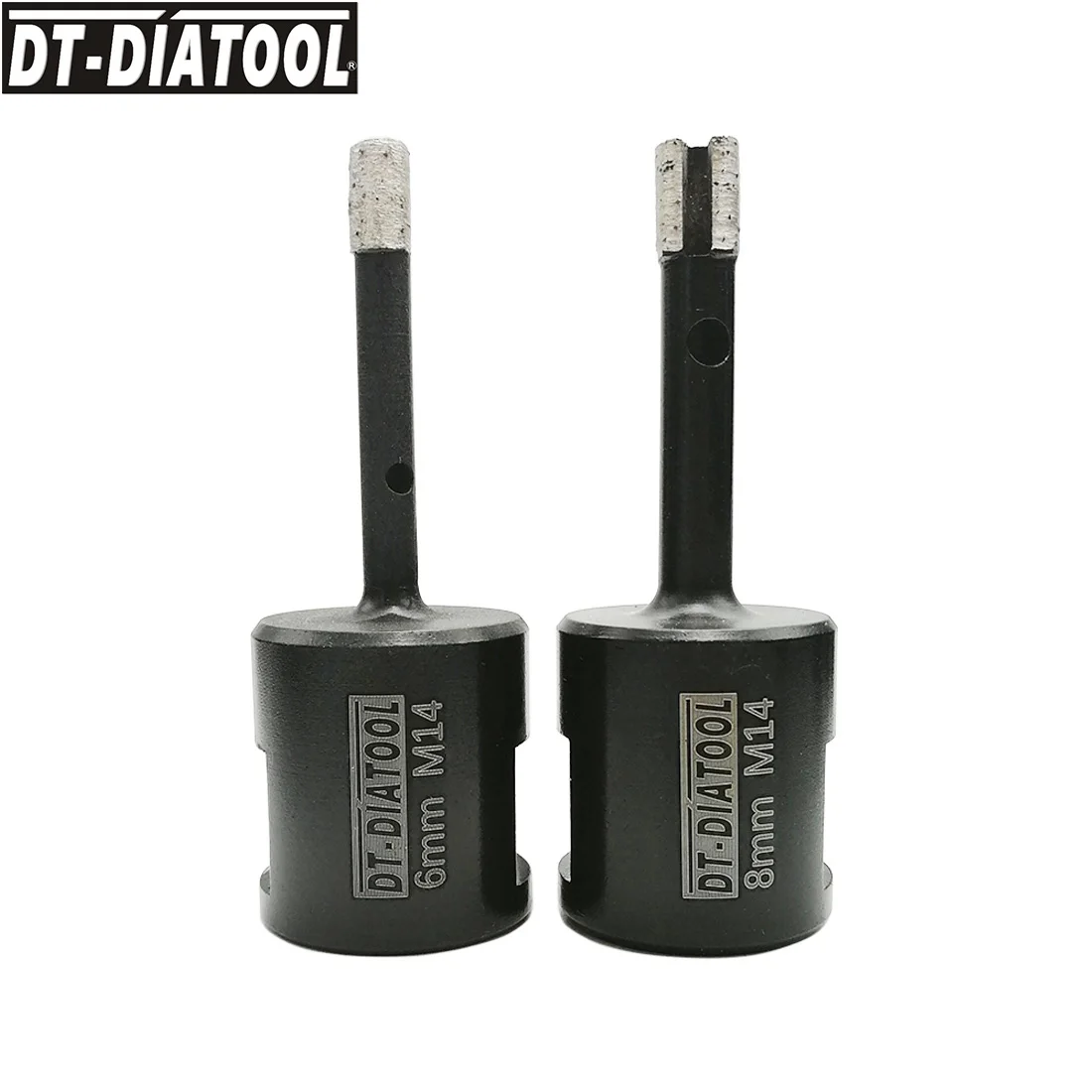 DT-DIATOOL 2pcs 6mm+8mm M14 Diamond Wet Welded Solid Segments Drilling Core Bits Drill Bits Hole Saw For Granite Stone  Marble