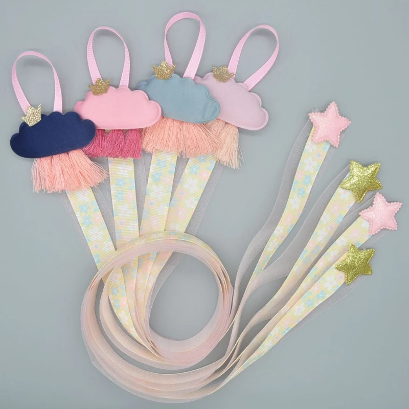 Girls Baby Ribbon Hanging Hair Bow Headband Clip Organizer Cloud Tassels Holder Drop Ship