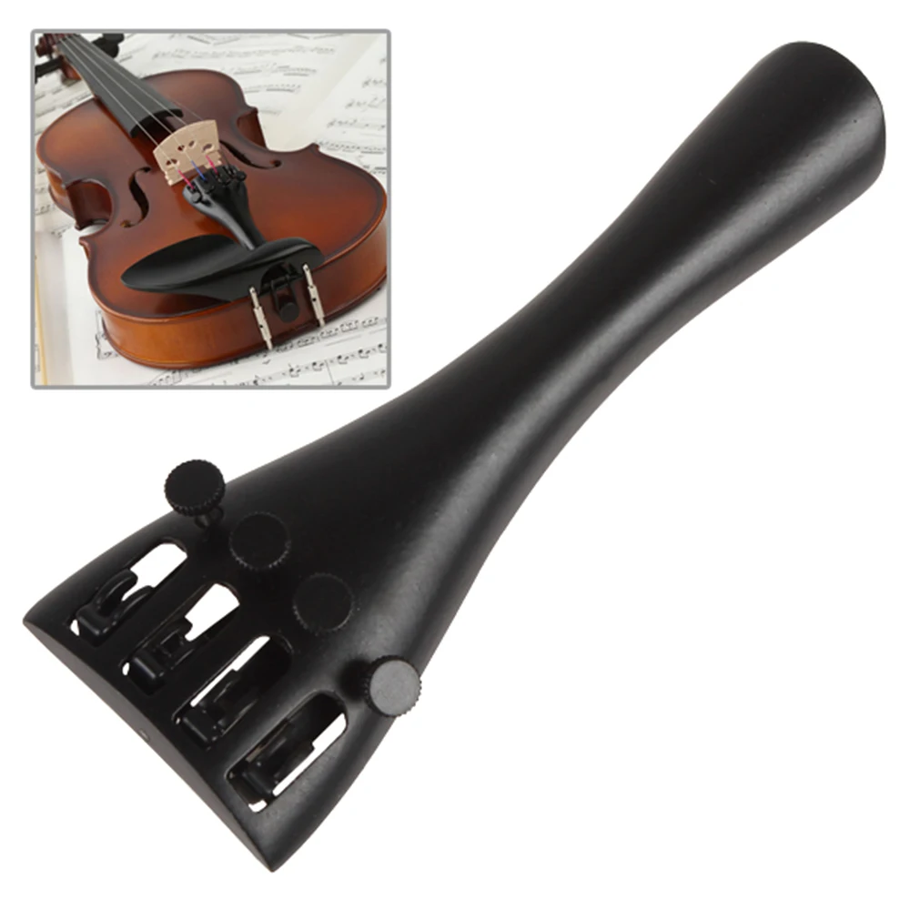 

Violin Tail Piece Black Aluminous Alloy Fiddle Tail Pieces 4/4 for Tone Tuning Stringed Instruments Violin Accessories