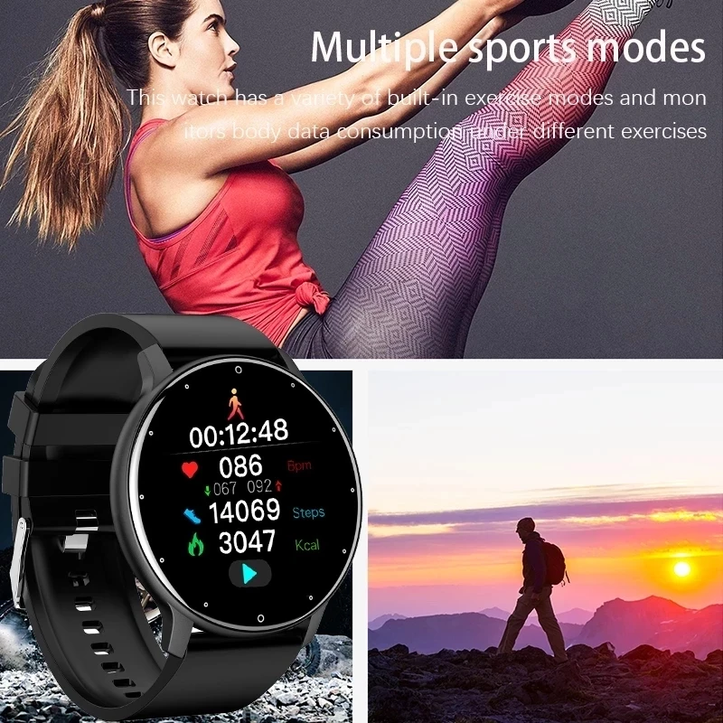 LIGE 2022 New Smart Bracelet Men\'s Full Touch Screen Sports Fitness Bracelet IP67 Waterproof Bluetooth Suitable For Xiaomi + Box