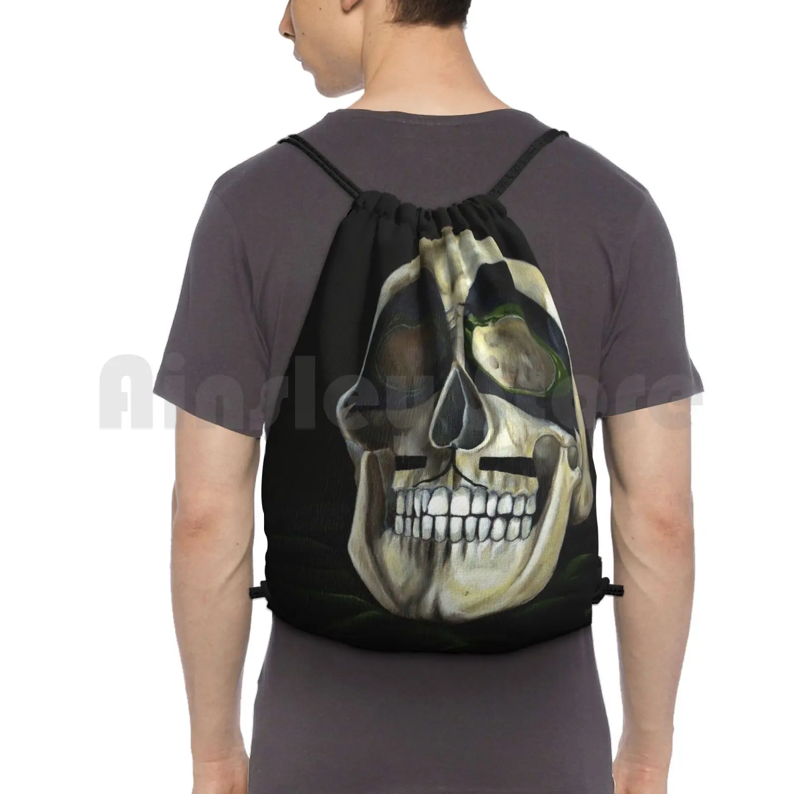 Kiss Skull : The Catman Backpack Drawstring Bag Riding Climbing Gym Bag Kiss Kiss Fan Art Kiss Band Kiss Music Peter Criss