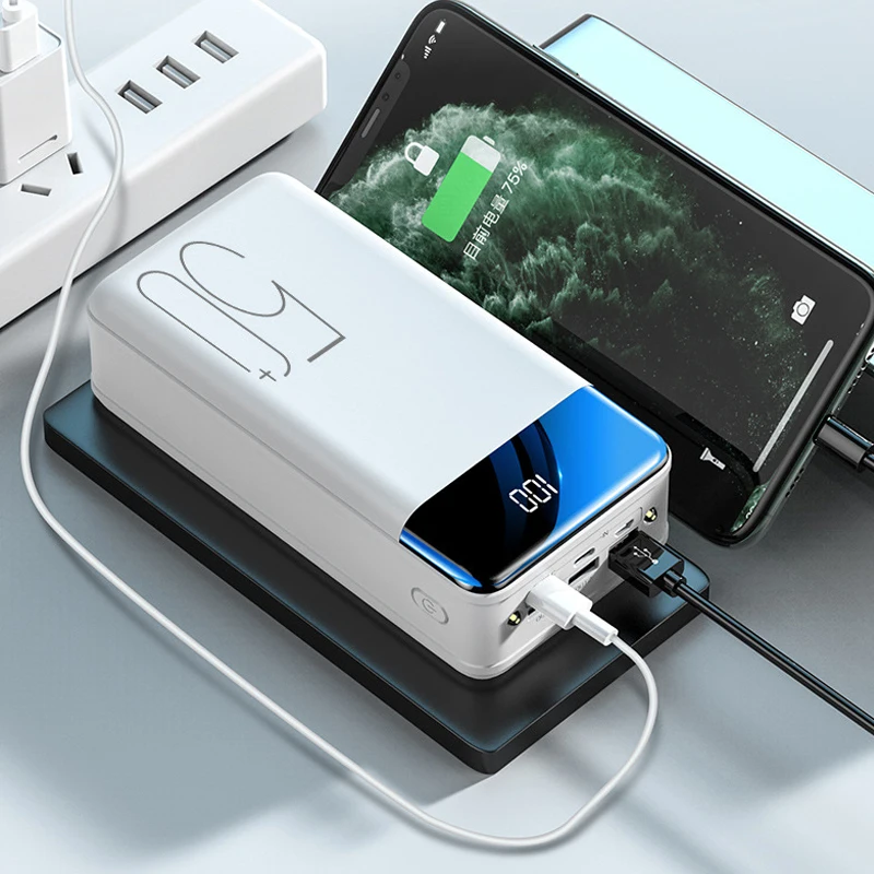 Fast Charge Power Bank for iPhone Xiaomi Huawei 3 USB Type C Portable Charger Mobile External Battery Pack Powerbank 50000mAh