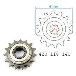 Motorcycle 420 110 14T Fuel Saving Chain Sprocket For Honda Scooter 100cc 110cc