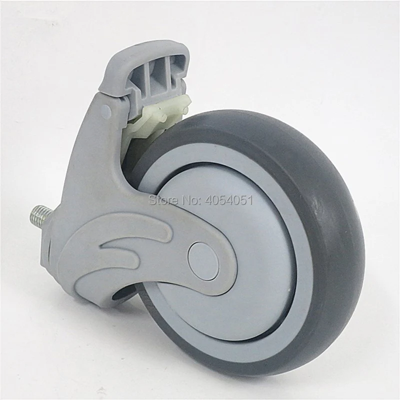 4-inch Furniture Medical Bed Chair Full Plastic Caster Screw Rod Universal Swivel Equipment Wheel Brake