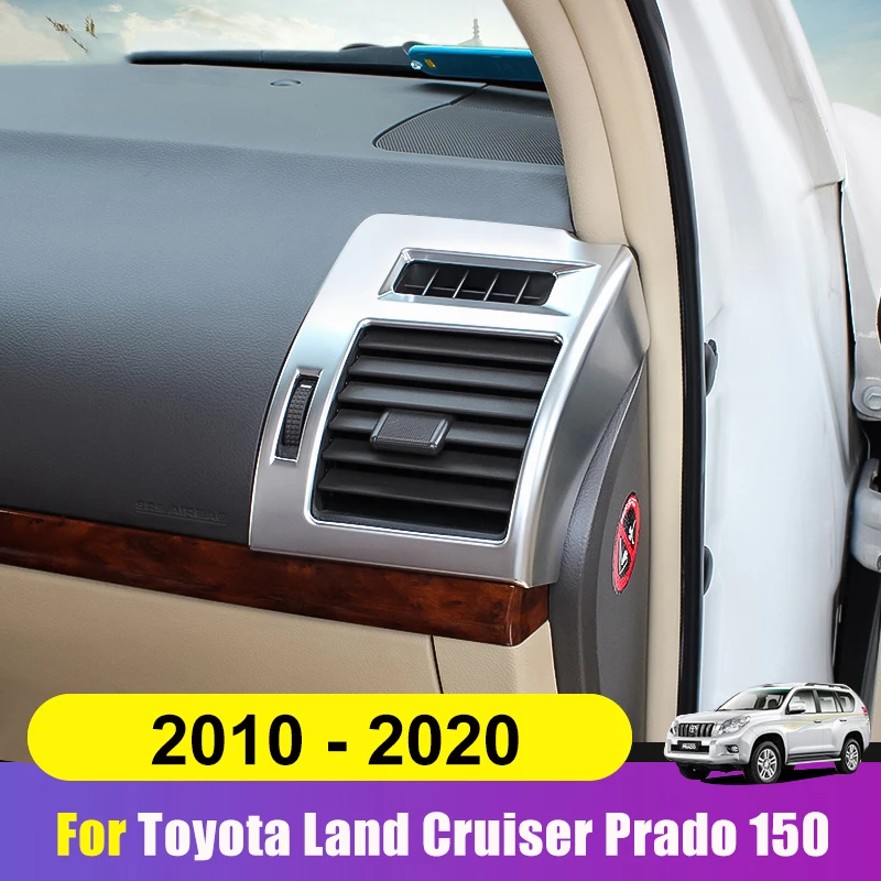 

For Toyota Land Cruiser Prado FJ150 2010-2020 Chrome Dashboard Air Vent Trim Cover Outlet Bezel Frame Garnish Molding Surround