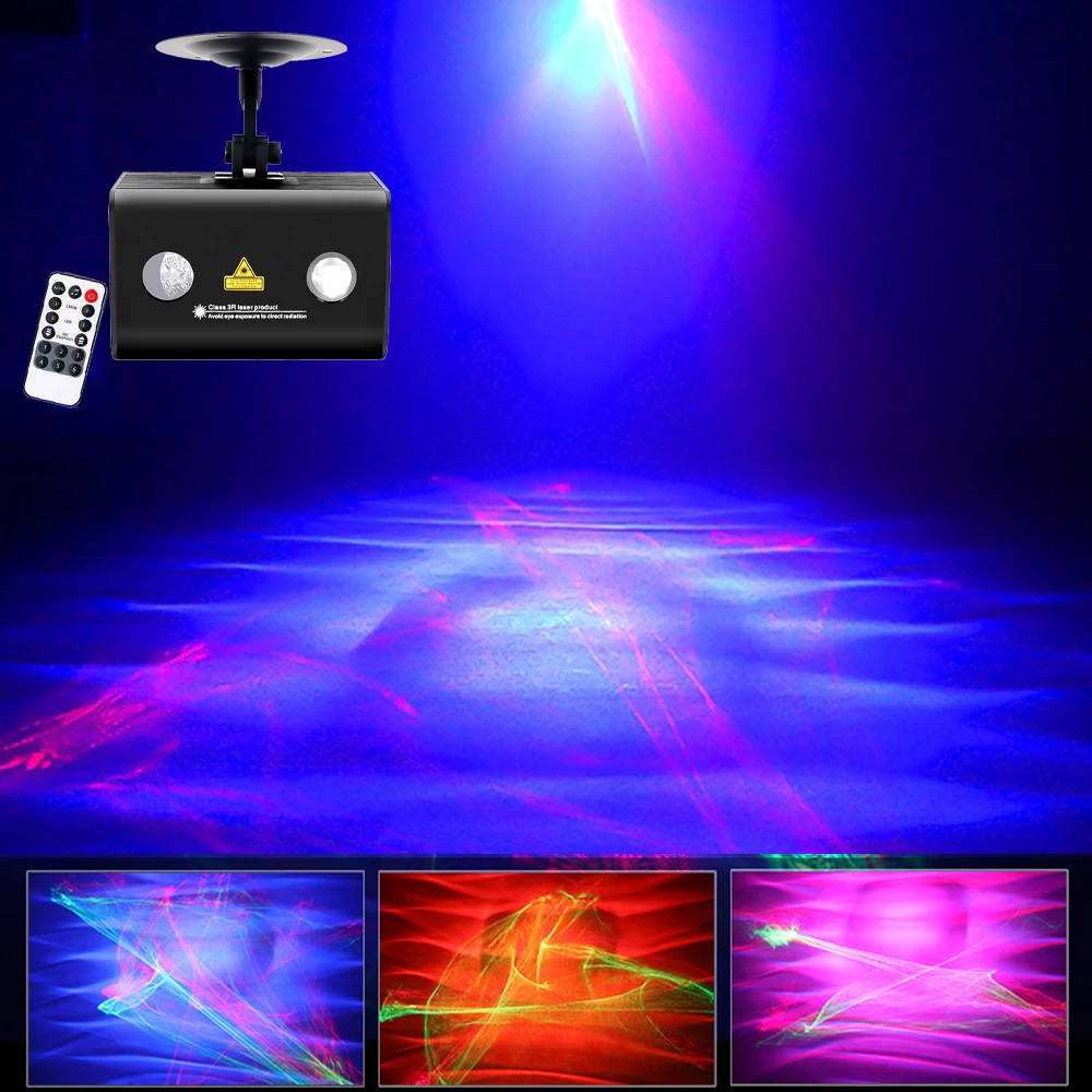 450MW RGB Aurora Laser Projector LED Dj Stage Lighting Effect Water Wave Effect Party Dance Disco Holiday Christmas Show Lights