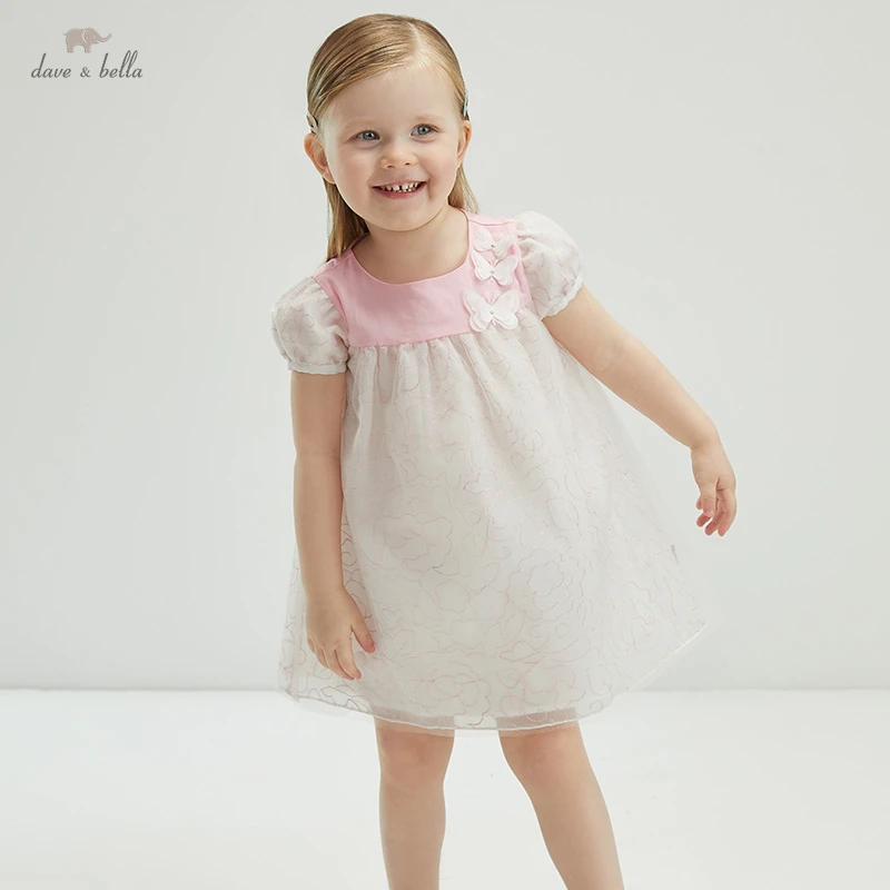 

DB16619 dave bella summer baby girl's cute cartoon floral dress children fashion party dress kids infant lolita clothes