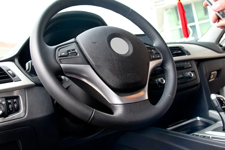 Car Carbon Fiber Interior Steering Wheel Decorative Frame Panel Cover Trim For BMW 3 Series F30 F32 F34 2013-2019 Accessories