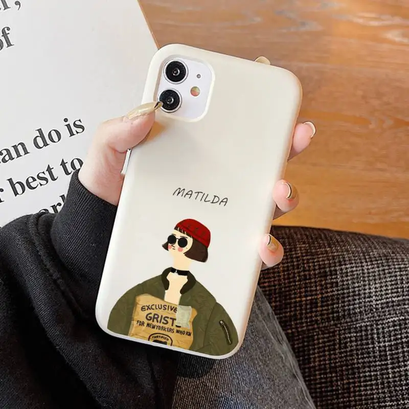 Movie Killer Leon And Mathilda Professional Uncle Girl Phone Case Solid Color for iphone 13 11 Pro Max X XS Max XR 7 8 6SPlus