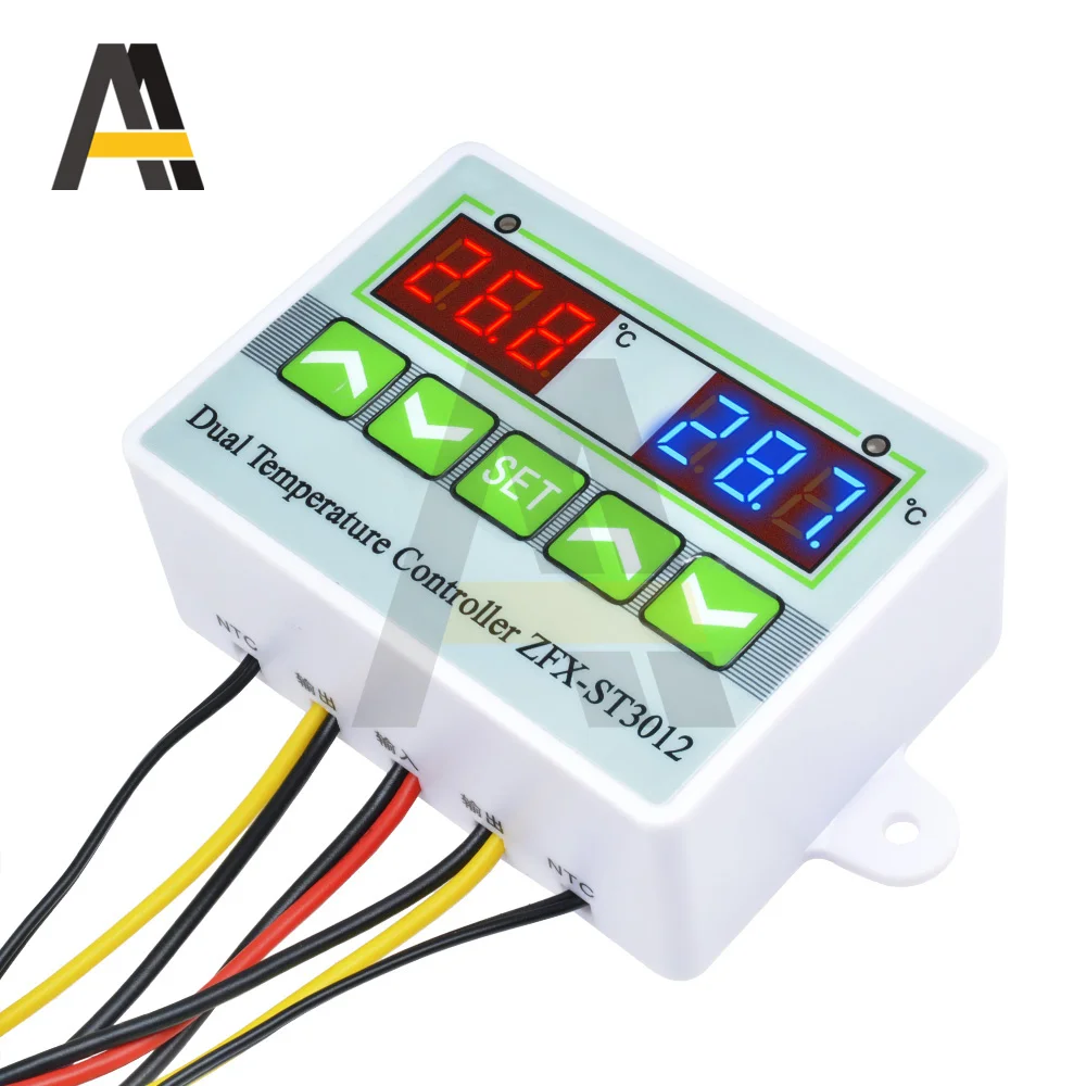 DC 12V 24V  AC 110-220V Temperature Controller Dual Thermostat Controller ZFX-ST3012 Temp Control Thermoregulator Control Module