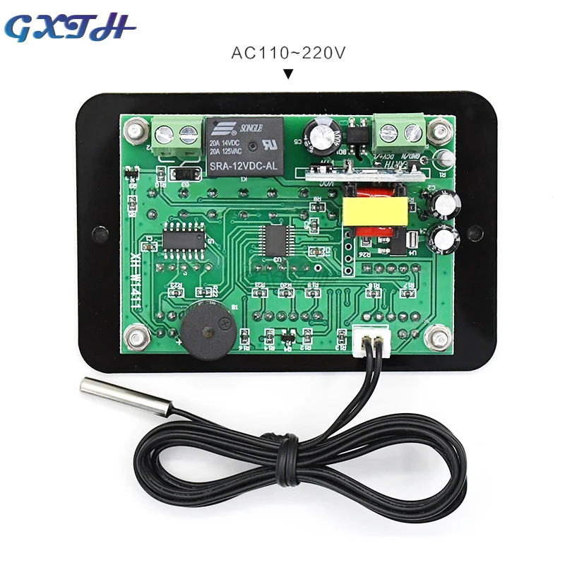 220V 12V 10A Digital Thermostat Three-display Multi-function Temperature Controller Temperature Control Switch -19~99 Degrees