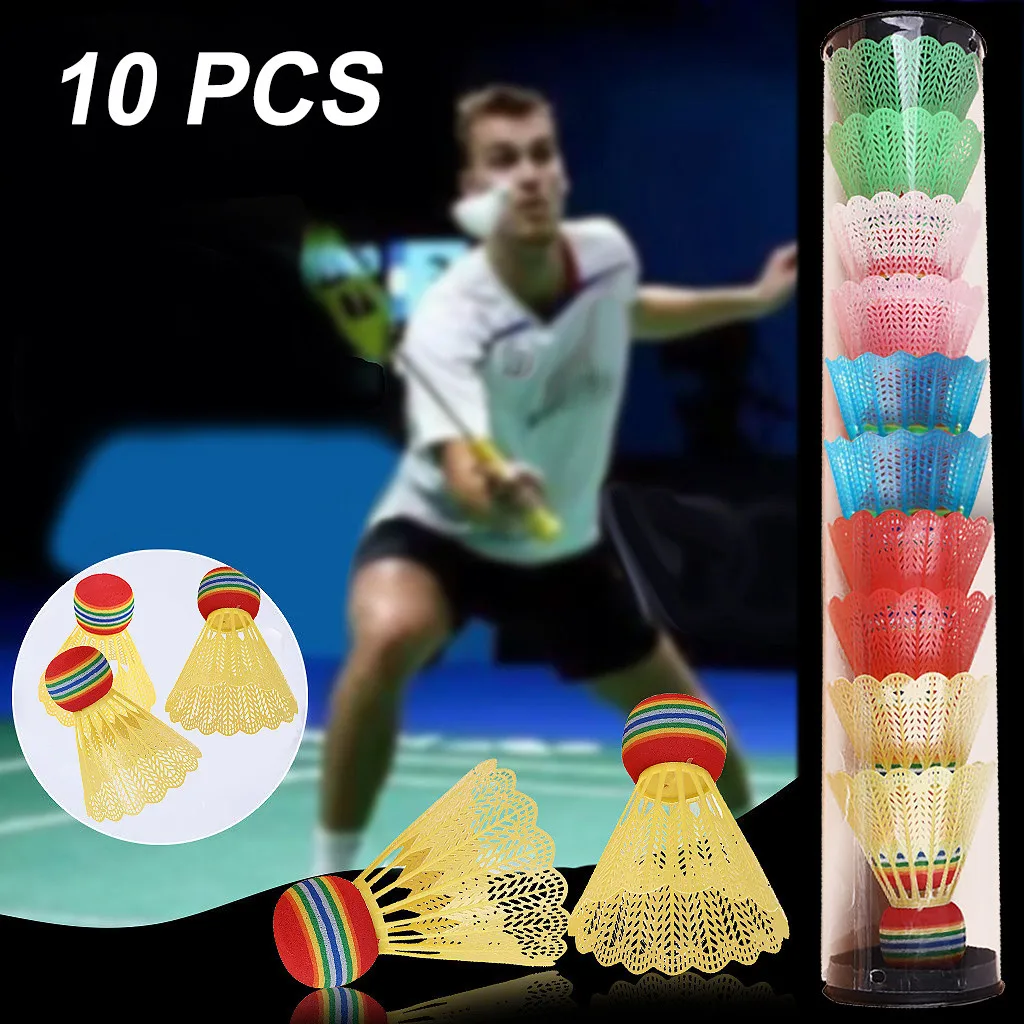 10pcs Multicolor Badminton Balls Family Household Outdoors Sport Open Air Badminton Durable Badminton Shuttlecock Accessories