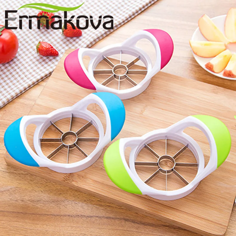 ERMAKOVA Apple Slicer Corer 8-Slices Stainless Steel Pear Corer Divider Wedger Cutter Easy Grip Rust Resistant Fruit Gadget