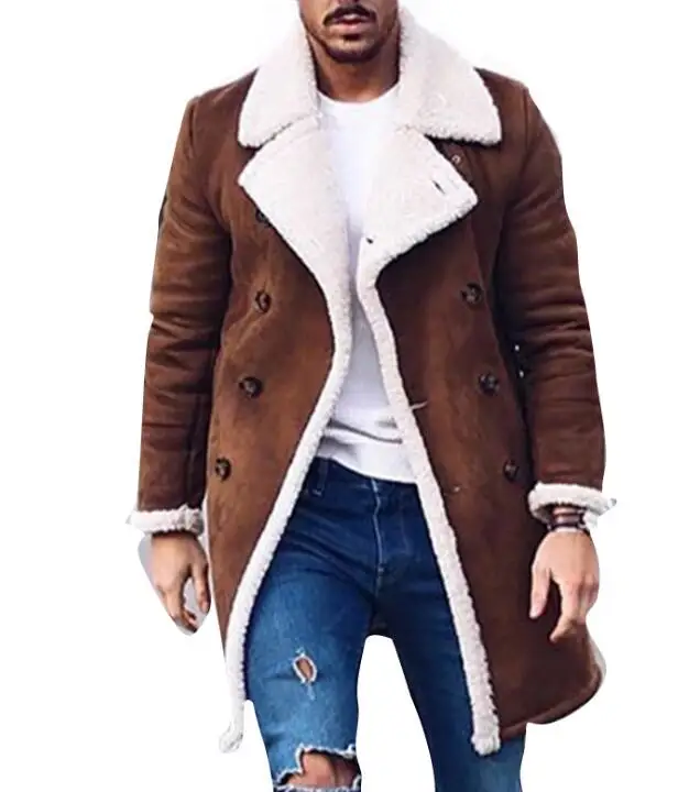 Genuo Inverno Giacca di Lana da Uomo Inverno Caldo Trench E Impermeabili Lungo Outwear Pulsante Smart Cappotti Cappotto Impermeabile Antivento